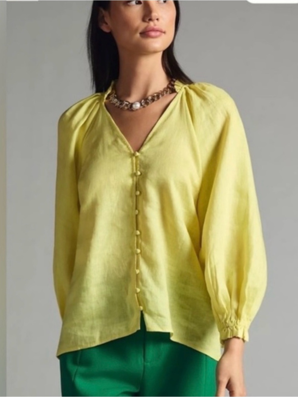 Maeve By Anthropologie Audie Linen Puff Sleeve Blouse - NWOT